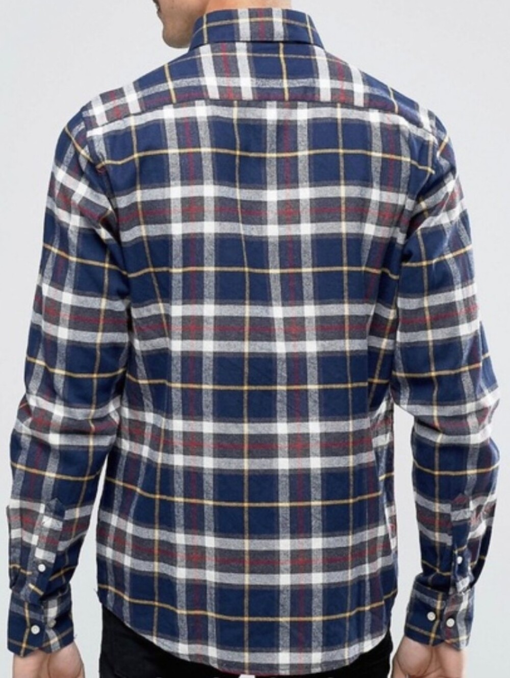 Barbour Navy, White & Red Plaid Button-Down Flannel Shirt - Picture 2 of 6